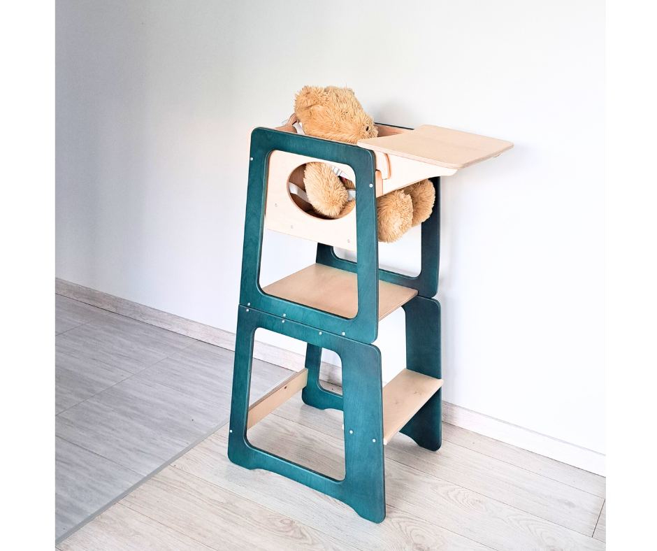 Standing tower for children, high chair & play table