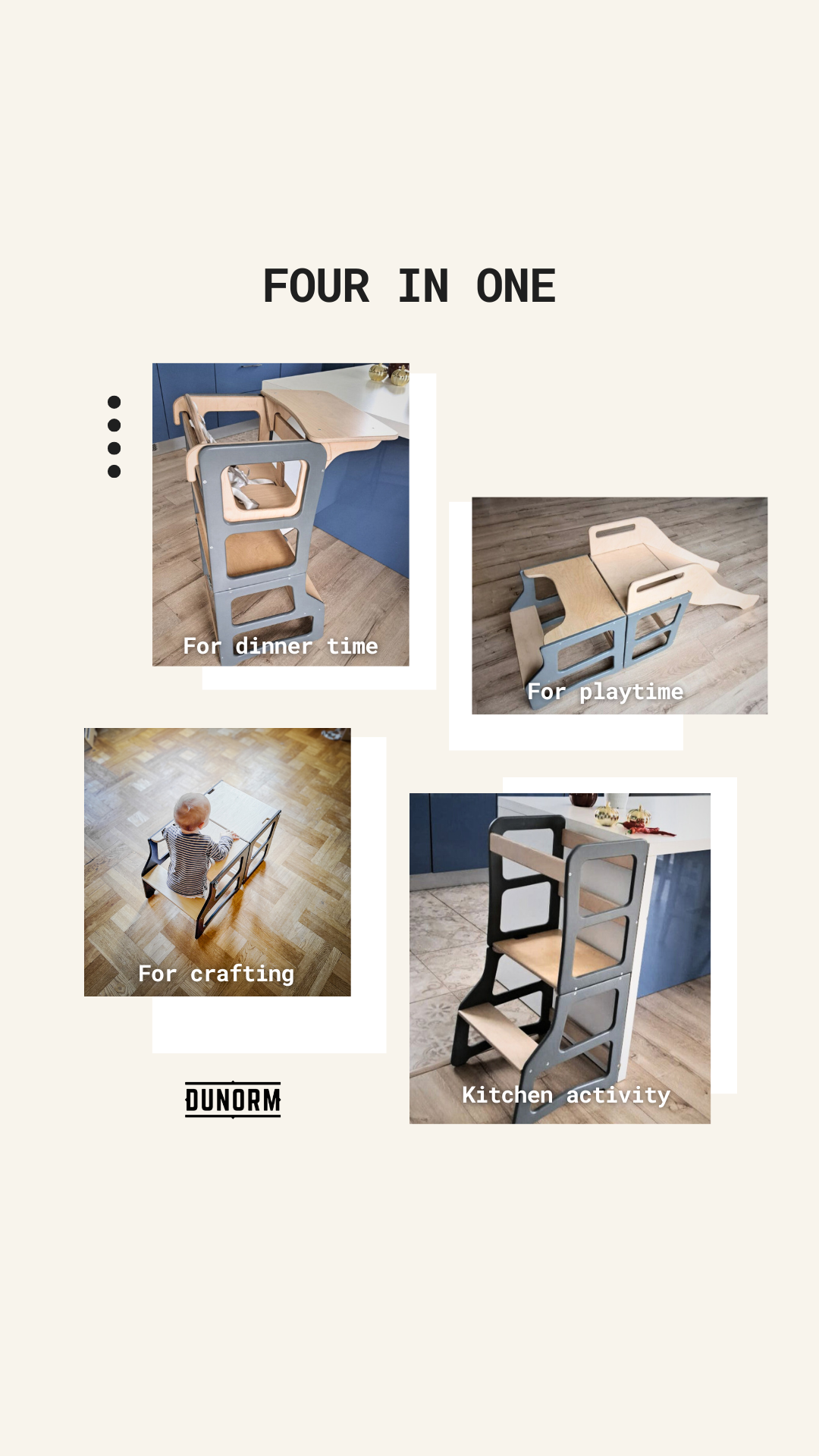 Learning tower for kids, up to 4-in-1