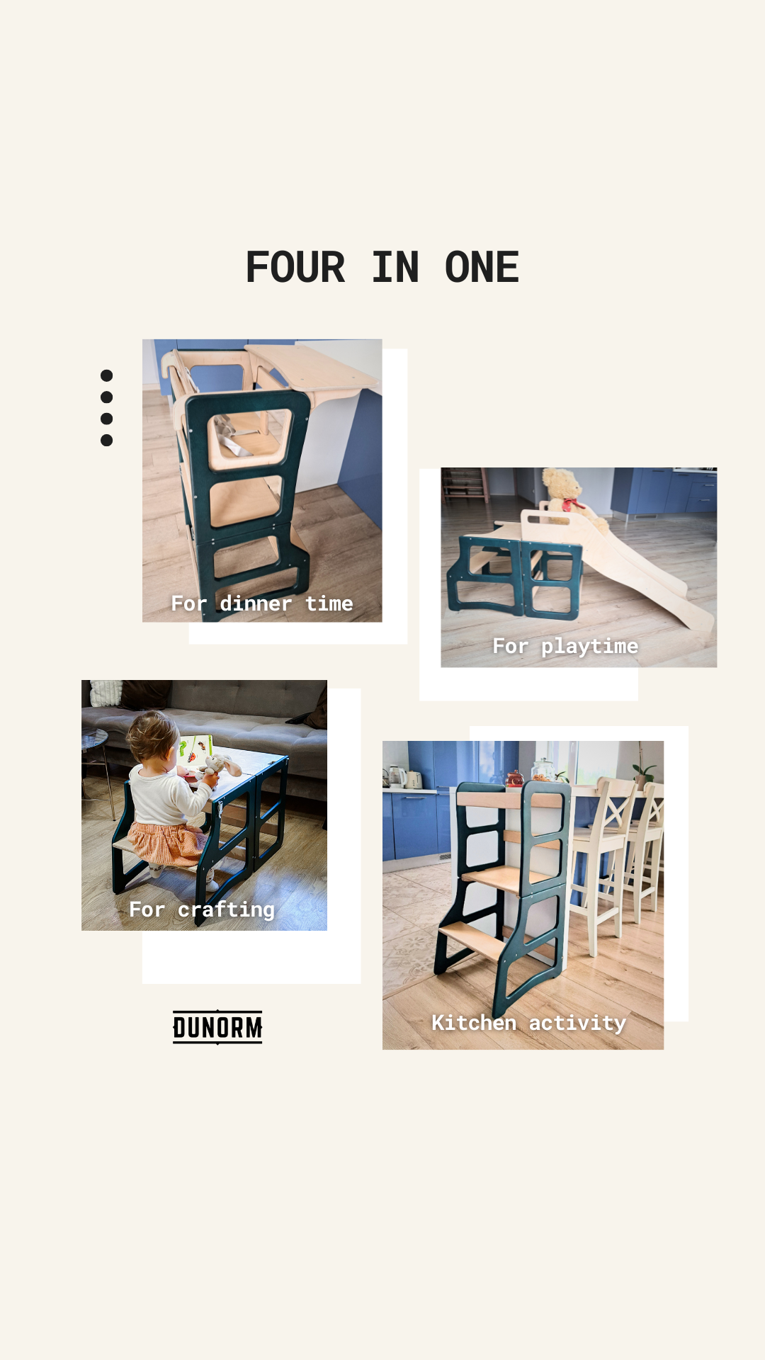 Learning tower for kids, up to 4-in-1