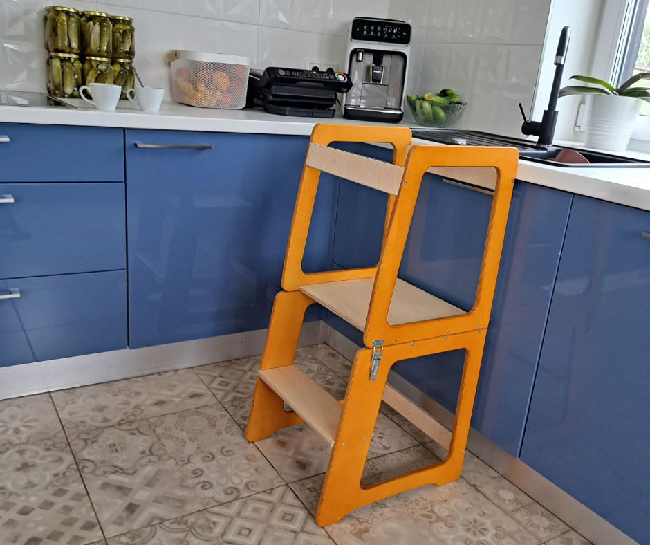 Standing tower for children, high chair & play table