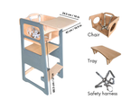 Adjustable kids' kitchen tower