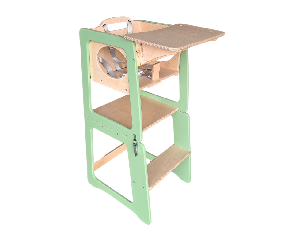Standing tower for children, high chair & play table