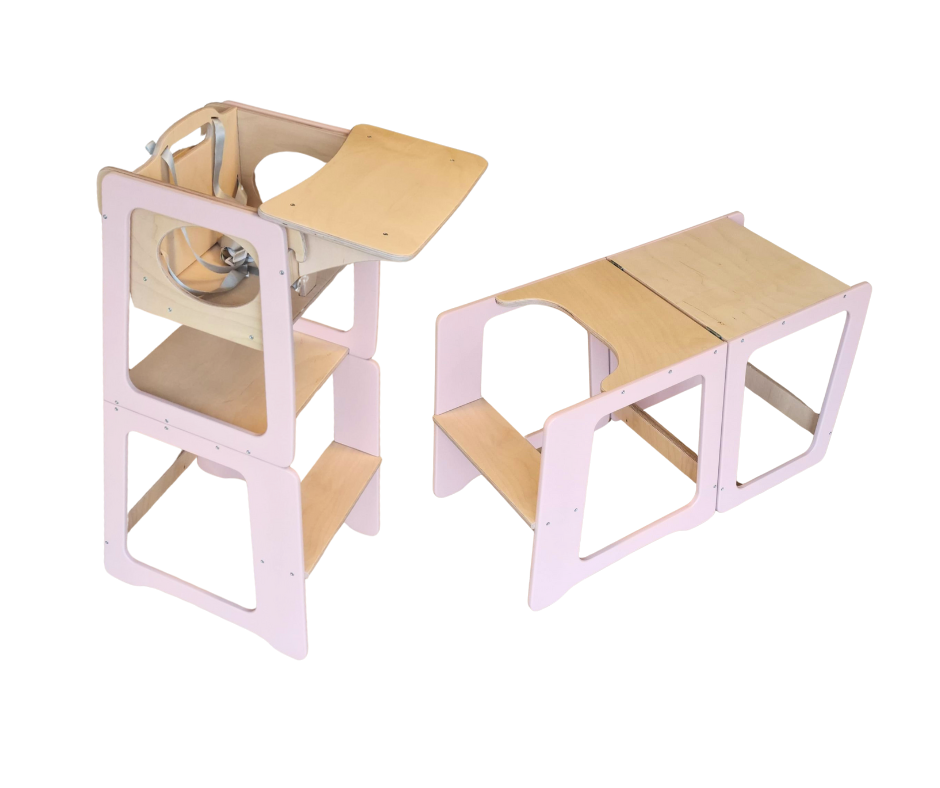 Standing tower for children, high chair & play table