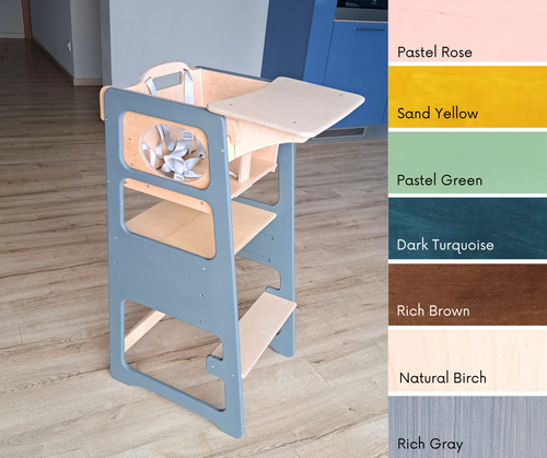 Adjustable kids' kitchen tower