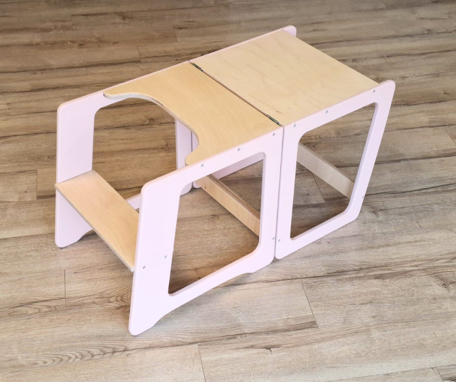 Standing tower for children, high chair & play table