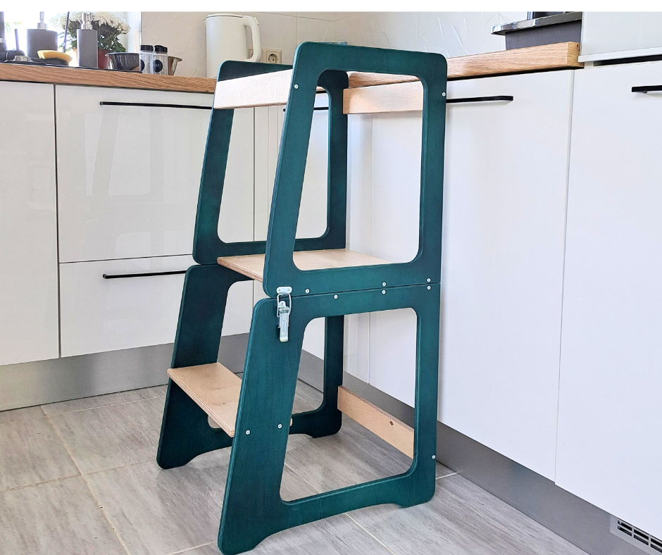 Standing tower for children, high chair & play table