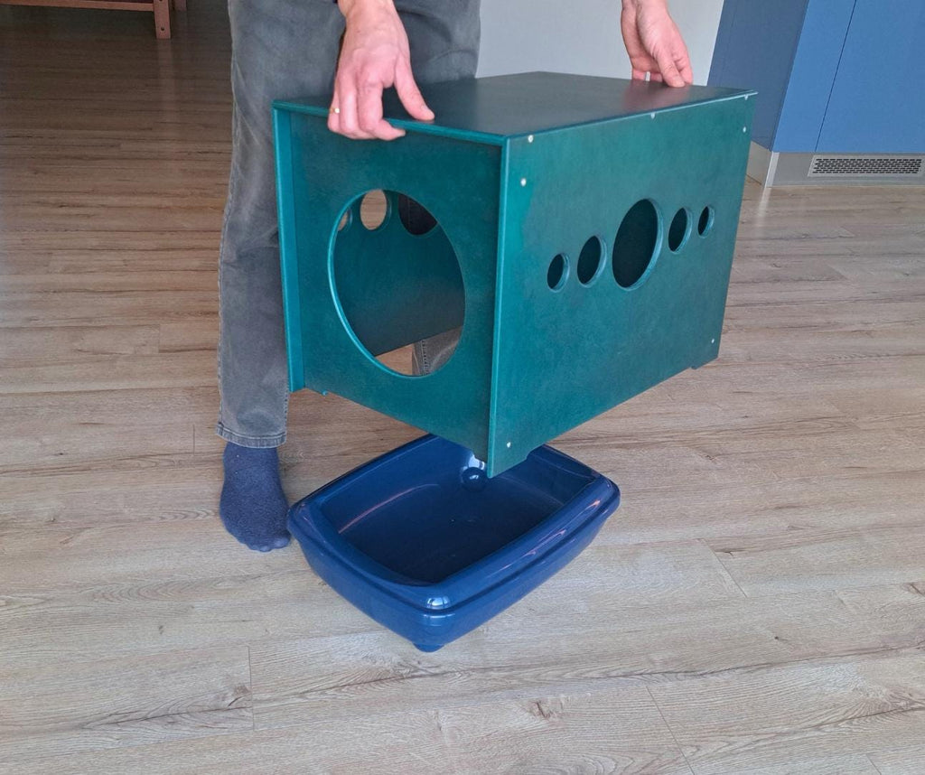 Cat litter box cover - sit bench edition
