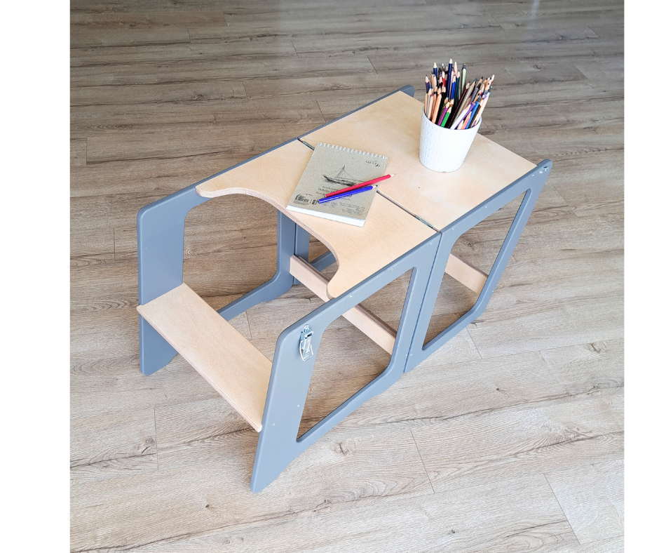 Standing tower for children, high chair & play table