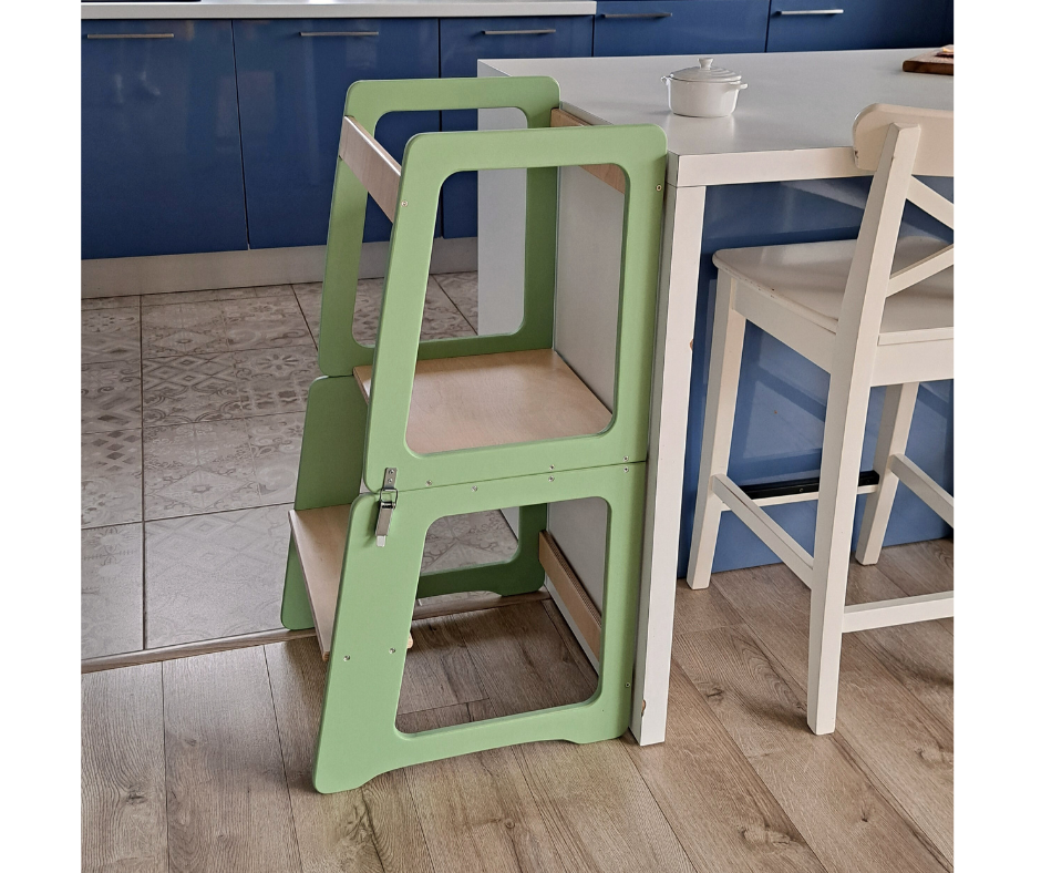 Standing tower for children, high chair & play table