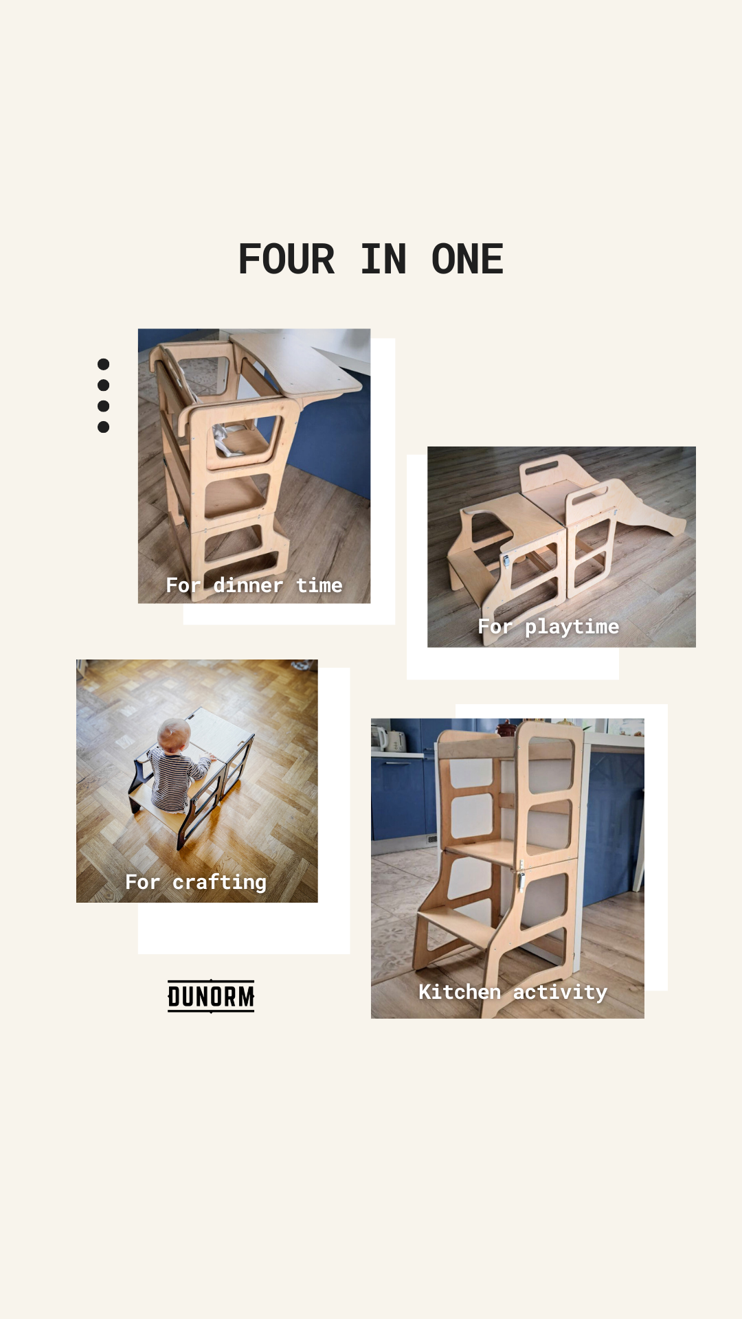 Learning tower for kids, up to 4-in-1