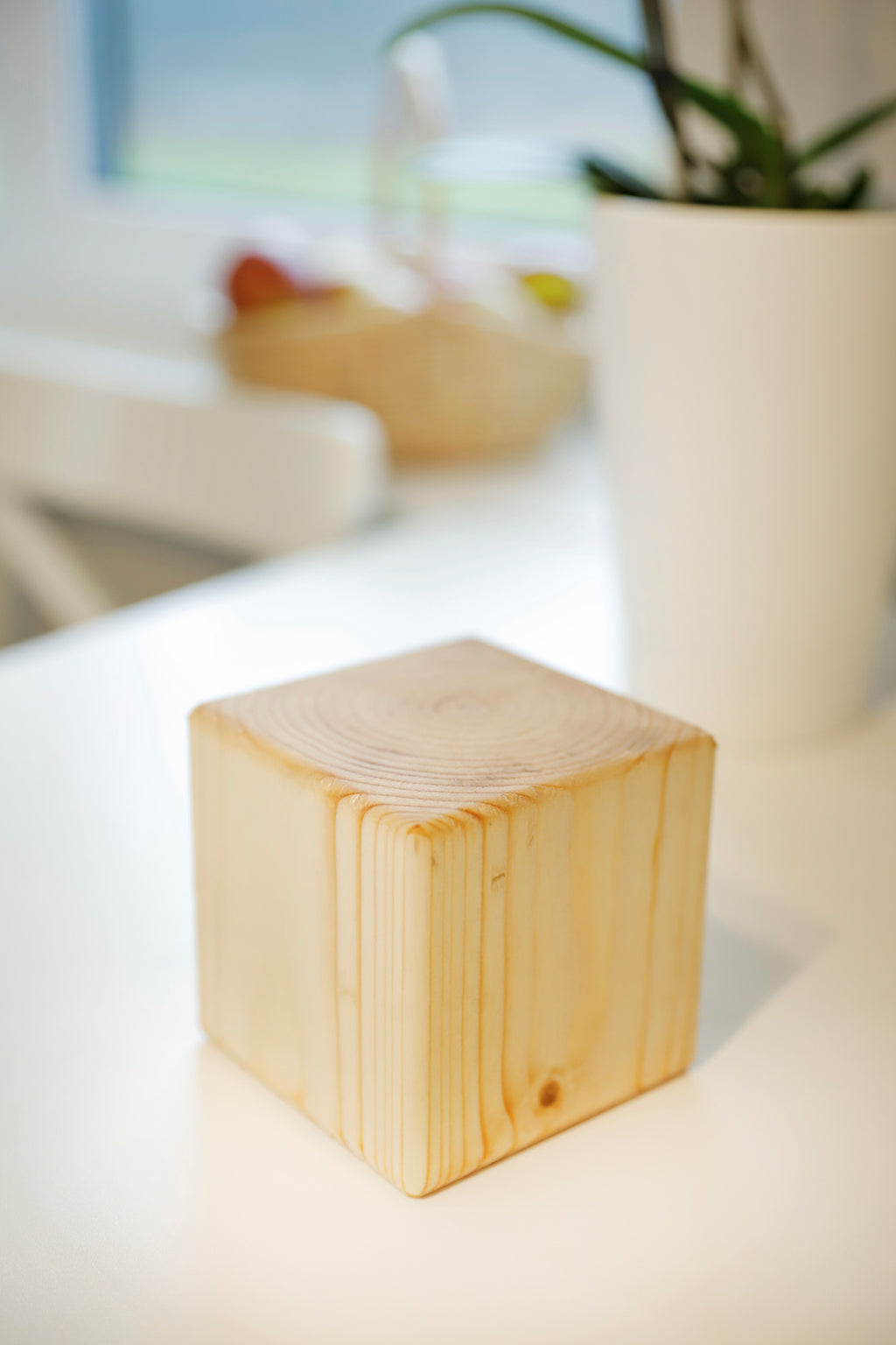 3.5" wood decoration cubes (x4)