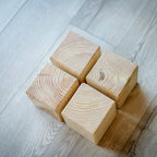 3.5" wood decoration cubes (x4)