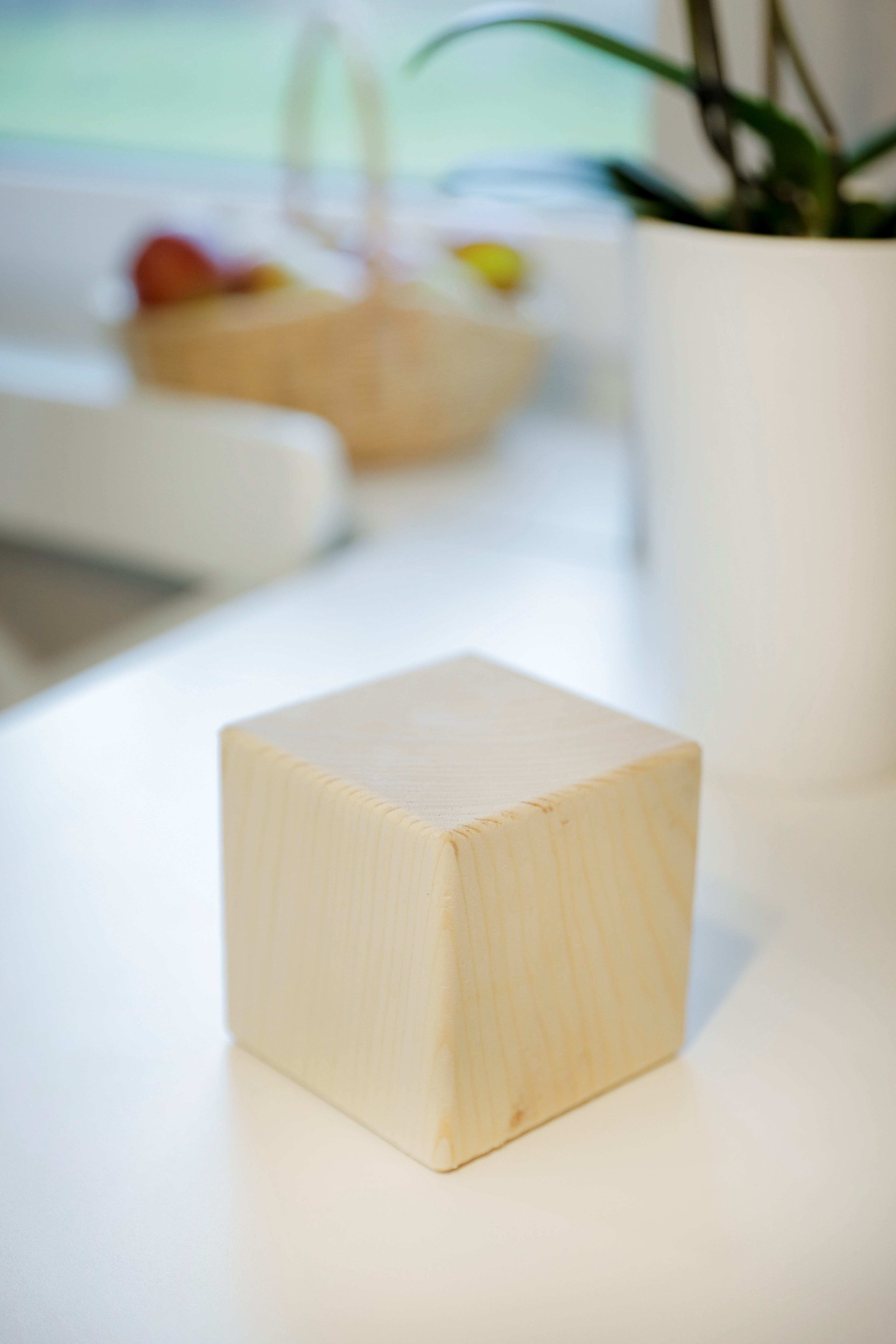 3.5" wood decoration cubes (x4)