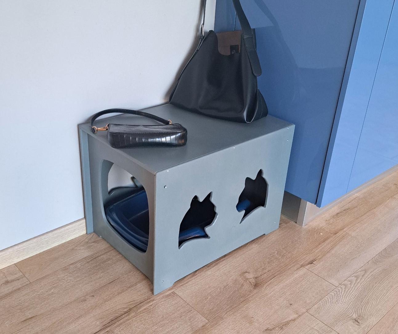 Cat litter box cover - sit bench edition