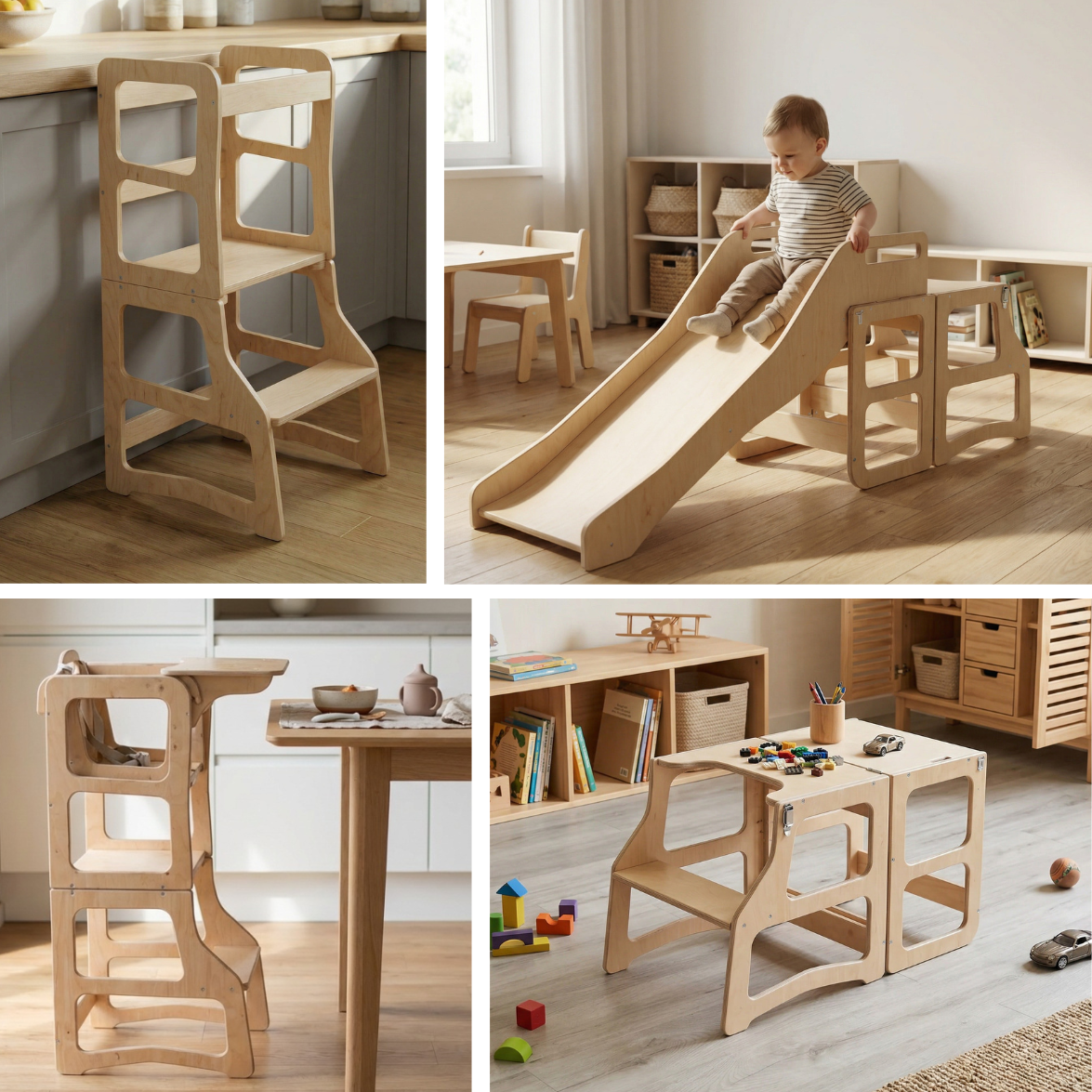 Learning tower for kids, up to 4-in-1